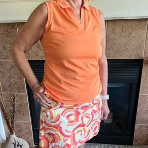 Ladies golf skort and matching collared shirt.